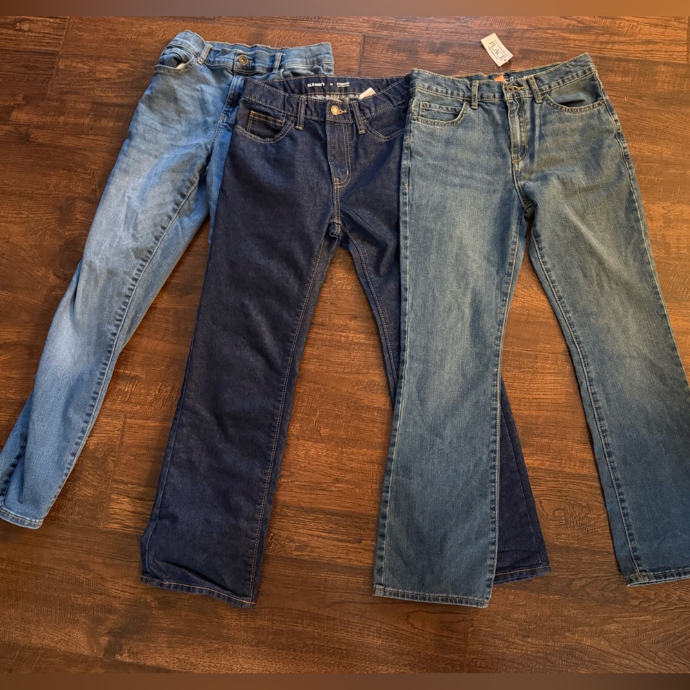 Straight and Bootcut Blue Jeans adjustable waist size 12 boys